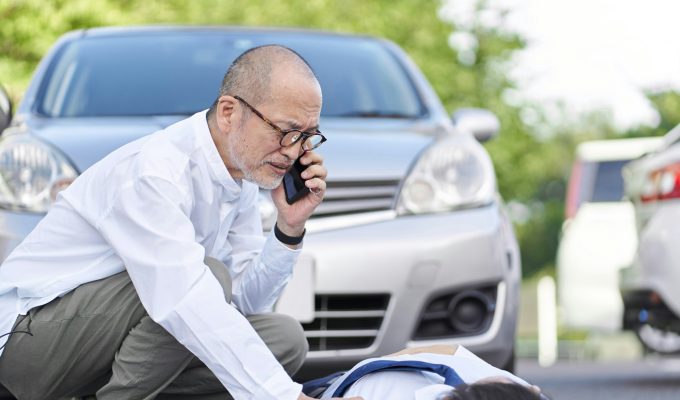 Elderly people who cause personal injury in a car