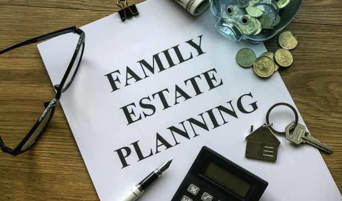 Family estate planning. Property investment and house mortgage financial real estate concept.